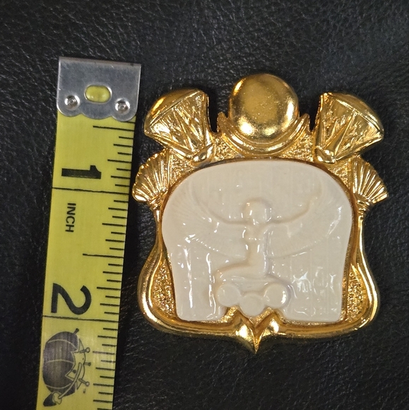 Cleopatra porcelain & gold vintage pendant - Picture 7 of 9